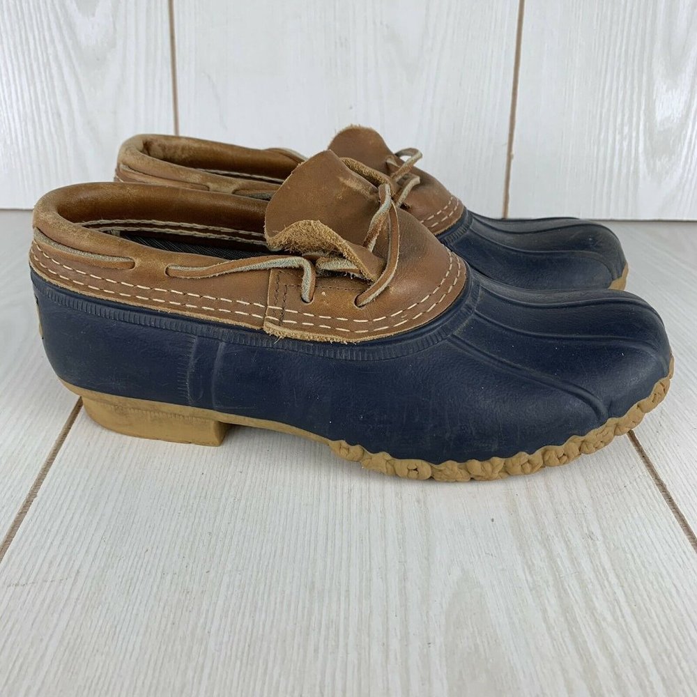 VTG L.L. Bean Duck Hunting Shoes Women’s 6M Duck Leather Rubber Moc Low